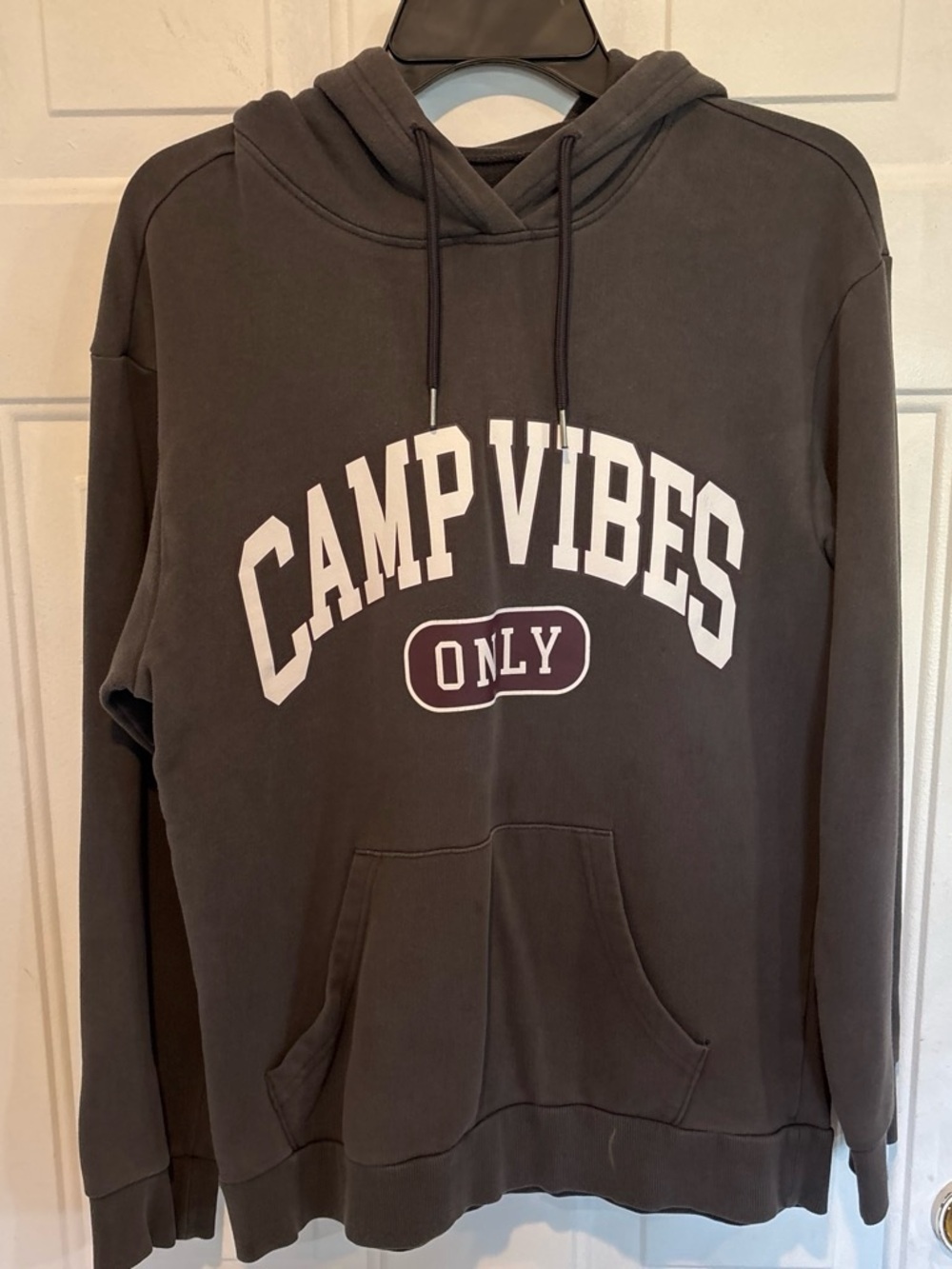 Charcoal Gray "Camp Vibes" Pullover Hoodie